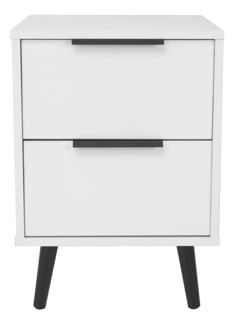 Xandu bedside 2 drawer - White