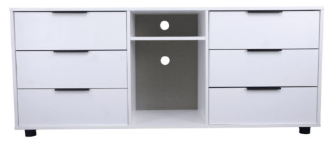 Xandu 6 Drawer tv unit - White